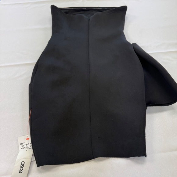 Asos Strapless Wrap Like Mini Dress Black Size 2 - Picture 9 of 12